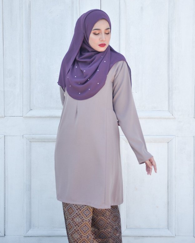 Baju Kurung Riau Pahang Songket Azneem - Mauve Purple