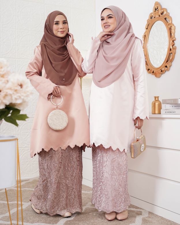 Baju Kurung Riau Sulam Nufaysya - Pecan Nude