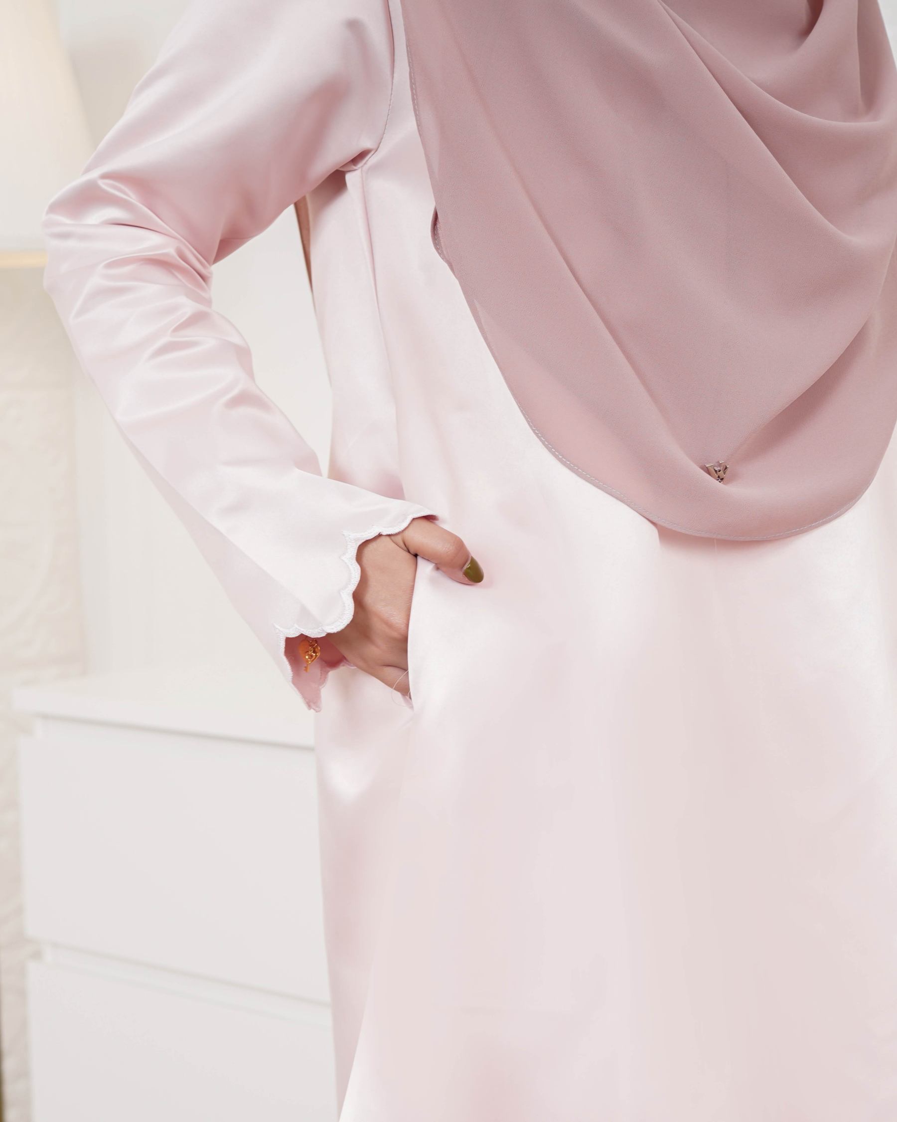 Baju Kurung Riau Sulam Nufaysya - Crystal Pink