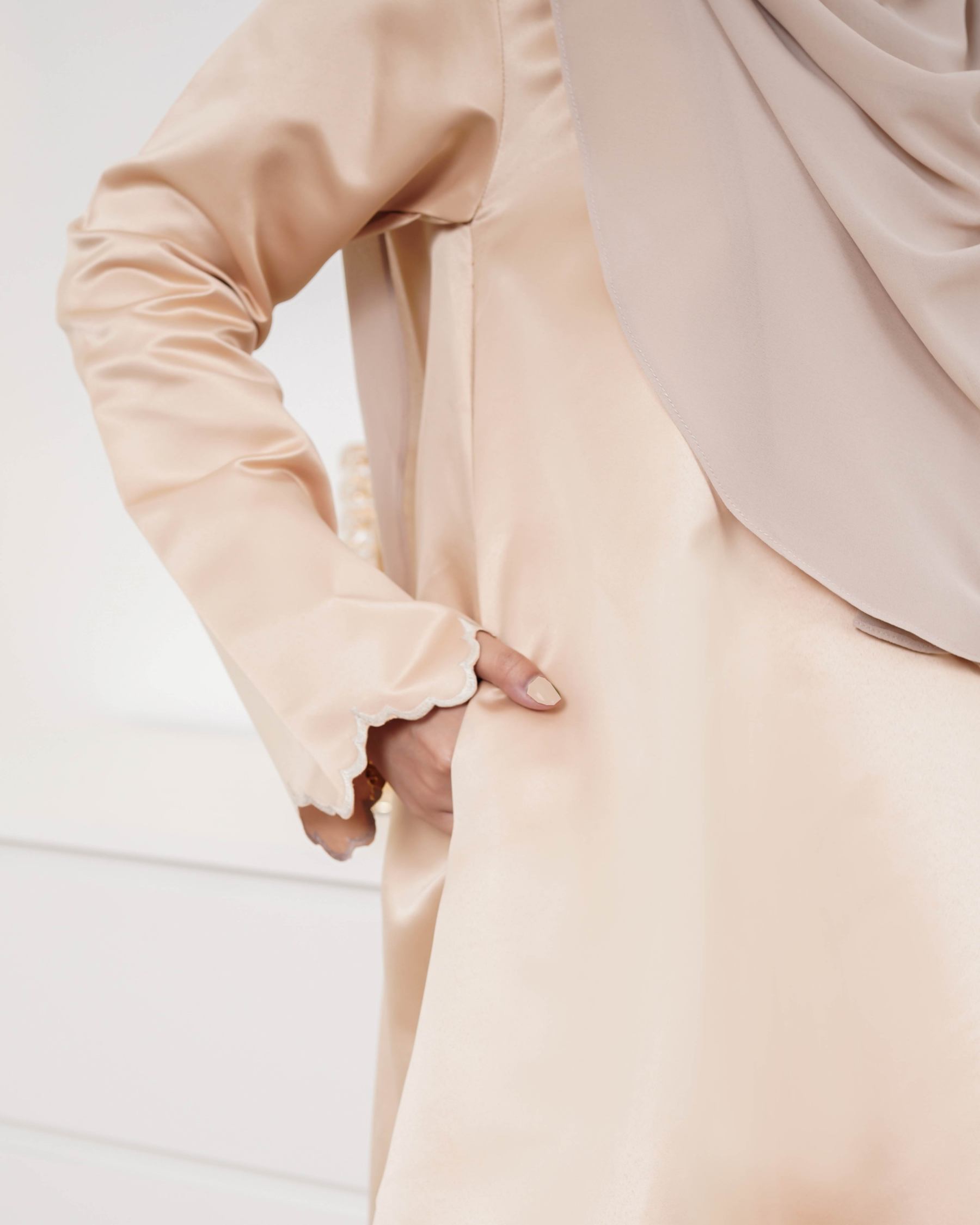Baju Kurung Riau Sulam Nufaysya - Honey Gold