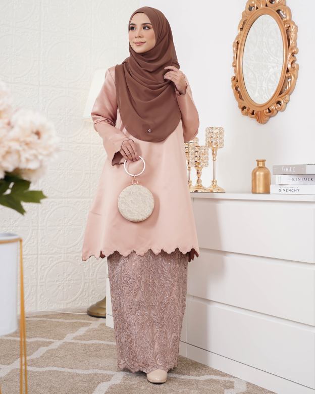 Baju Kurung Riau Sulam Nufaysya - Pecan Nude