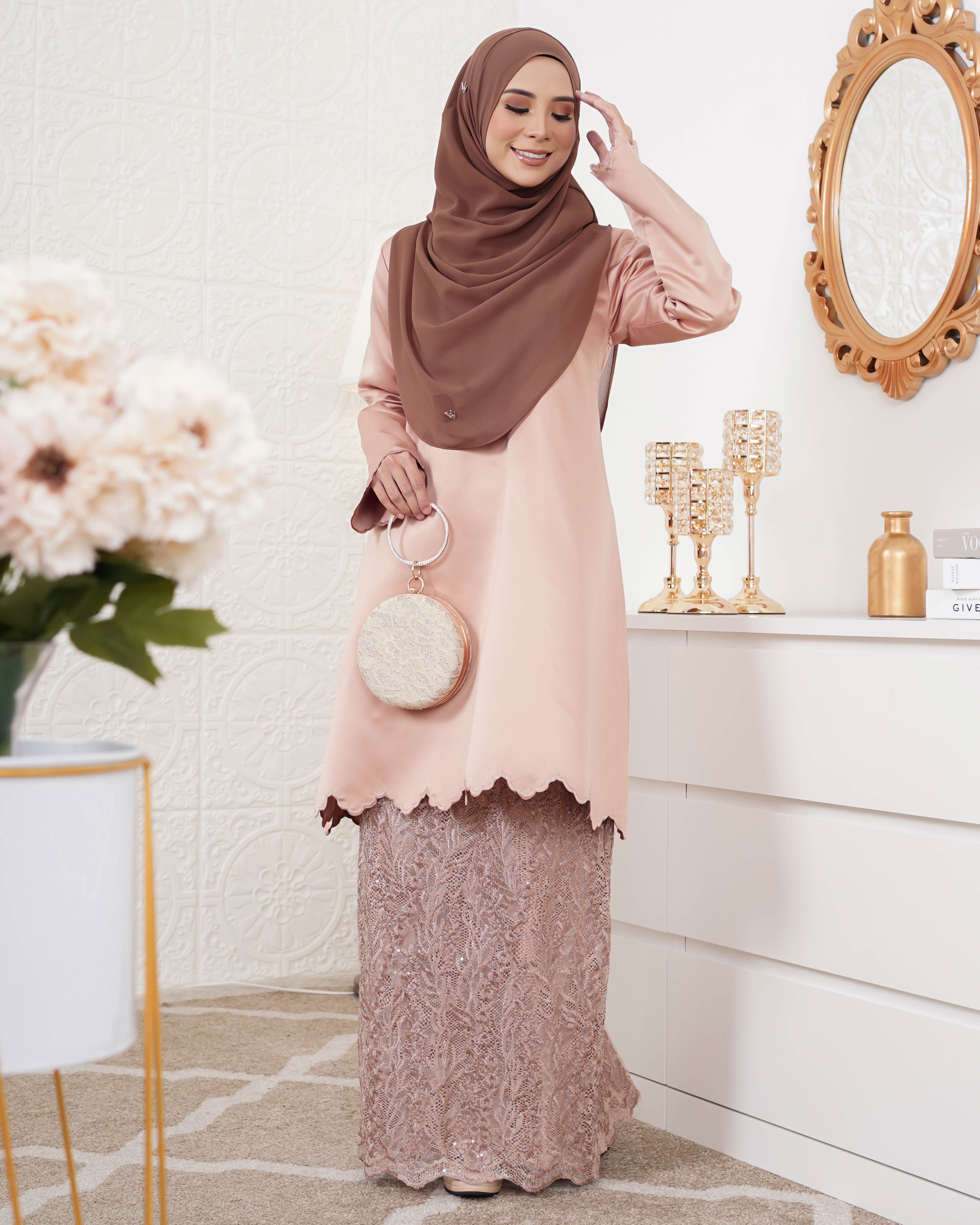 Baju Kurung Riau Sulam Nufaysya - Pecan Nude
