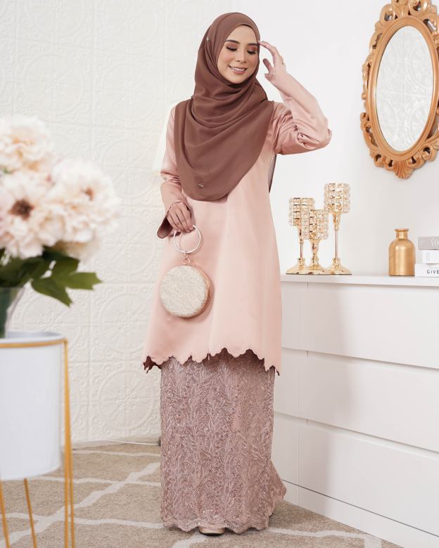 Baju Kurung Riau Sulam Nufaysya - Pecan Nude