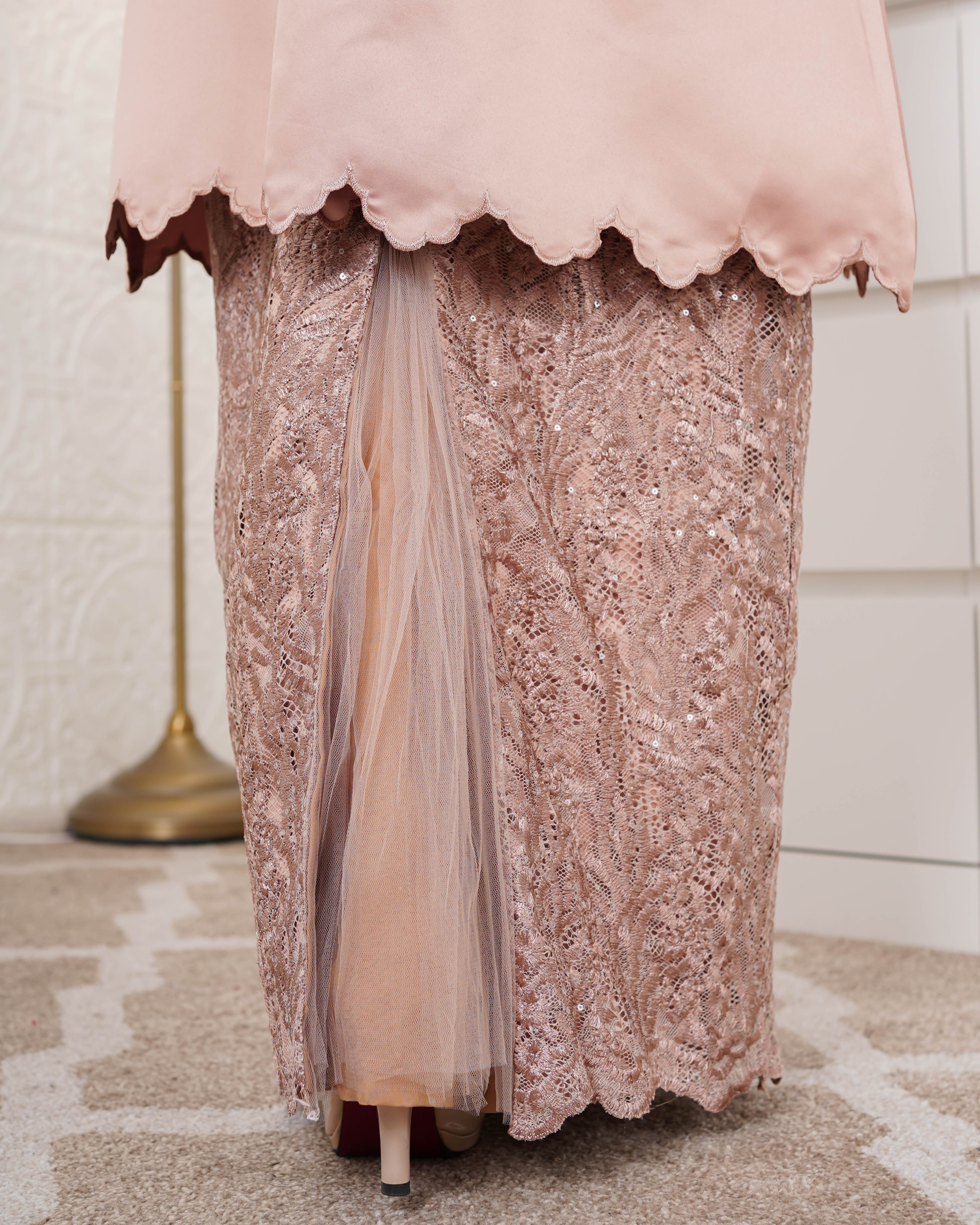 Baju Kurung Riau Sulam Nufaysya - Pecan Nude