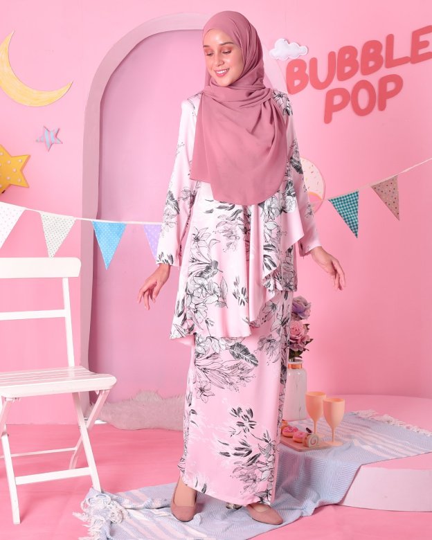 Baju Kurung Ruffle Aily - Lolita  Pink
