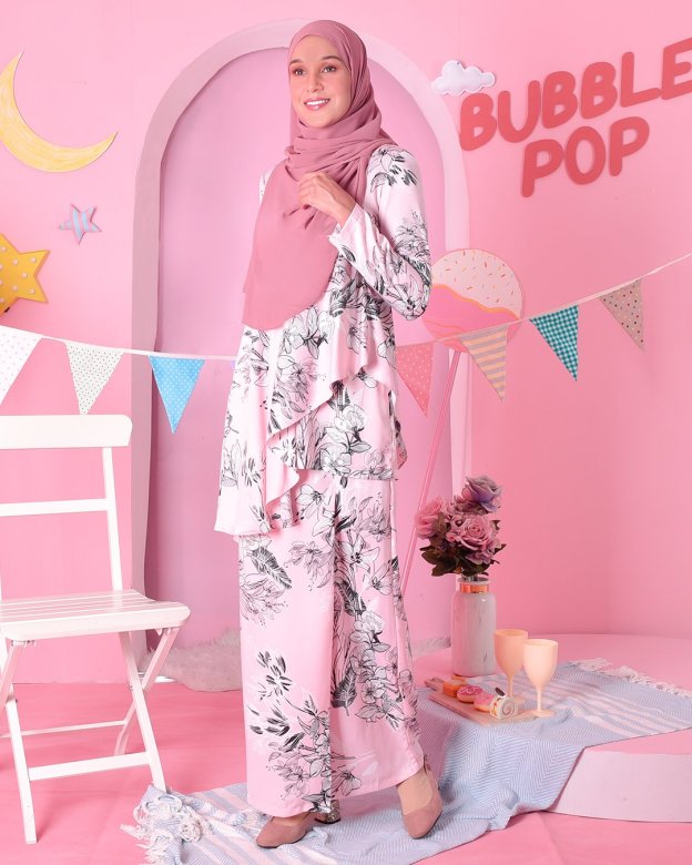 Baju Kurung Ruffle Aily - Lolita  Pink