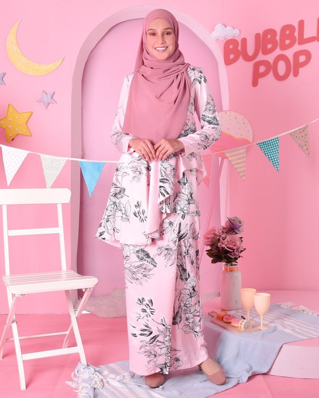 Baju Kurung Ruffle Aily - Lolita  Pink