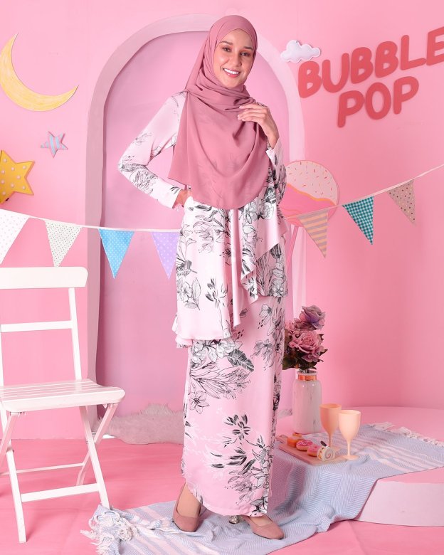 Baju Kurung Ruffle Aily - Lolita  Pink