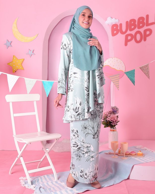 Baju Kurung Ruffle Aily - Tiffany Green
