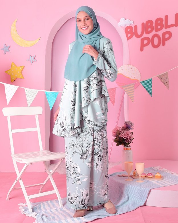 Baju Kurung Ruffle Aily - Tiffany Green