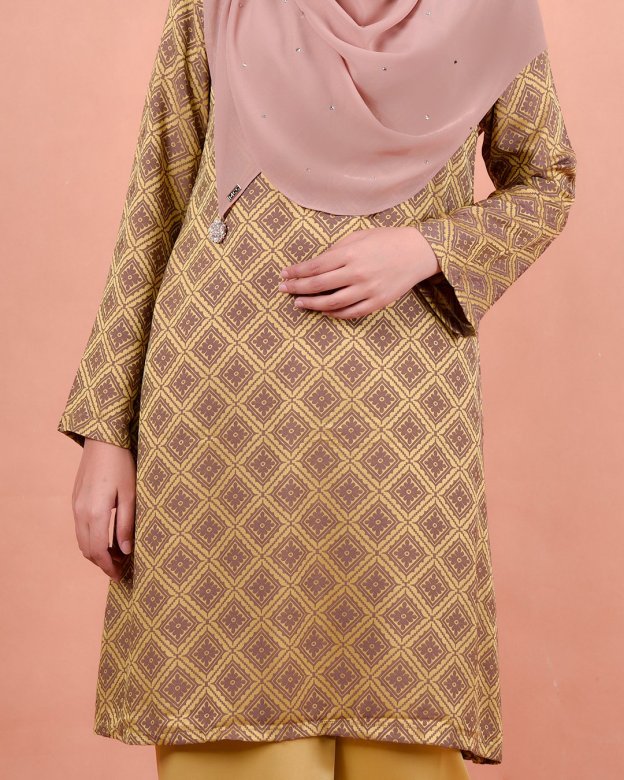 Baju Kurung Riau Songket Azmyn - Banana Yellow