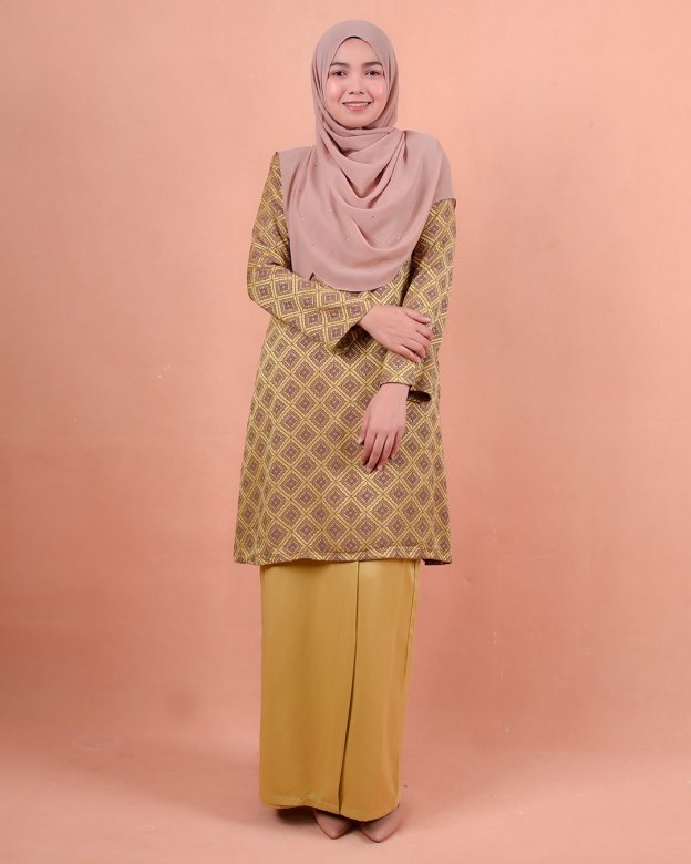 Baju Kurung Riau Songket Azmyn - Banana Yellow