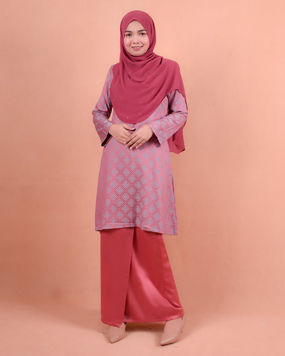 Baju Kurung Riau Songket Azmyn - Berry Pink
