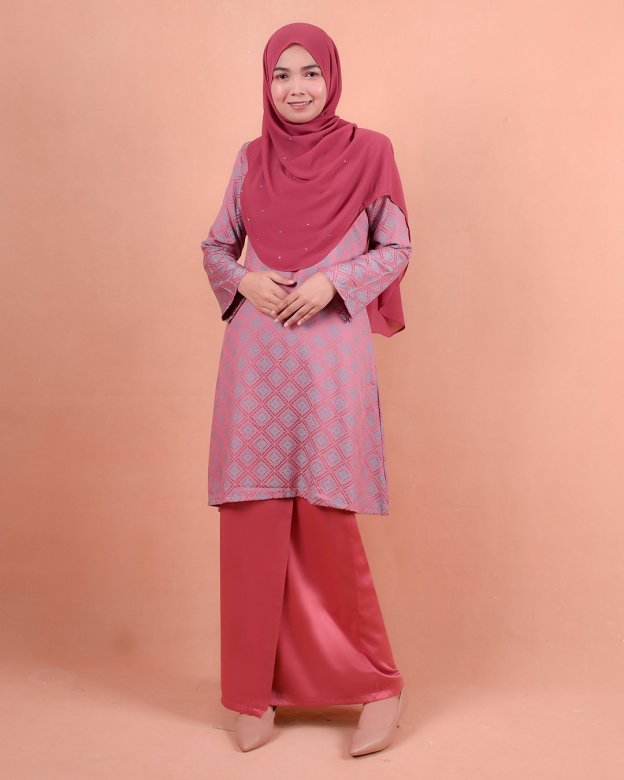 Baju Kurung Riau Songket Azmyn - Berry Pink