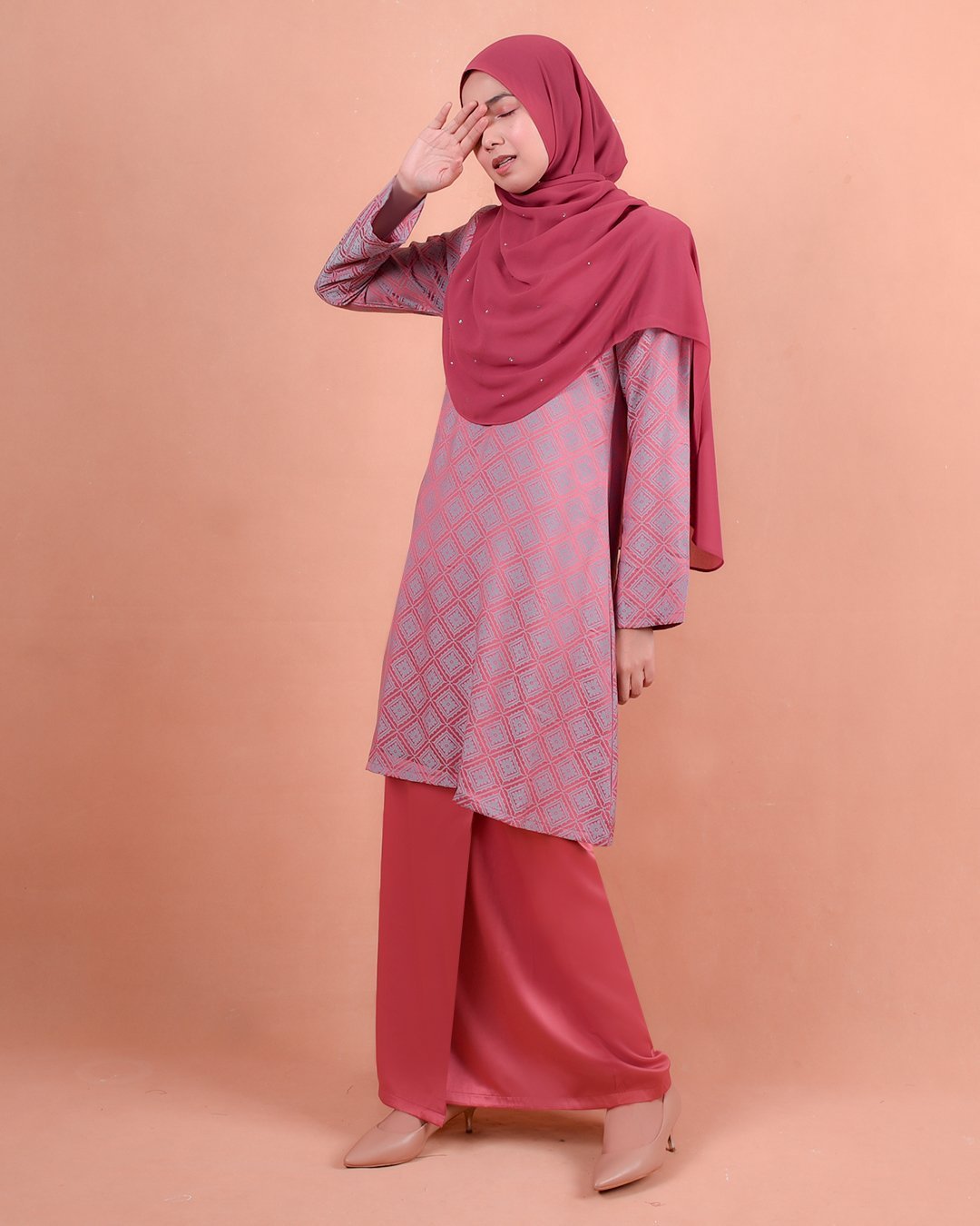 Baju Kurung Riau Songket Azmyn - Berry Pink