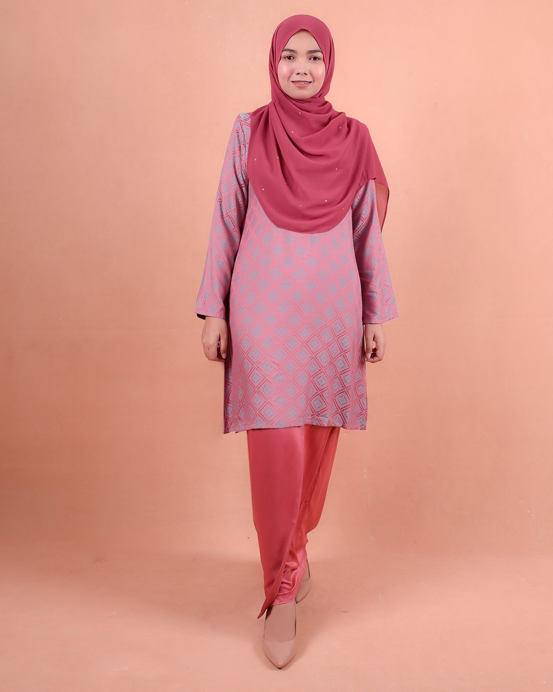 Baju Kurung Riau Songket Azmyn - Berry Pink