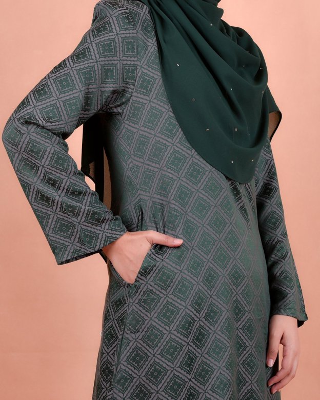 Baju Kurung Riau Songket Azmyn - Emerald Green