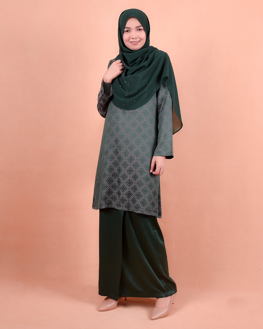 Baju Kurung Riau Songket Azmyn - Emerald Green