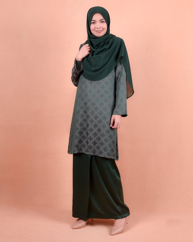 Baju Kurung Riau Songket Azmyn - Emerald Green