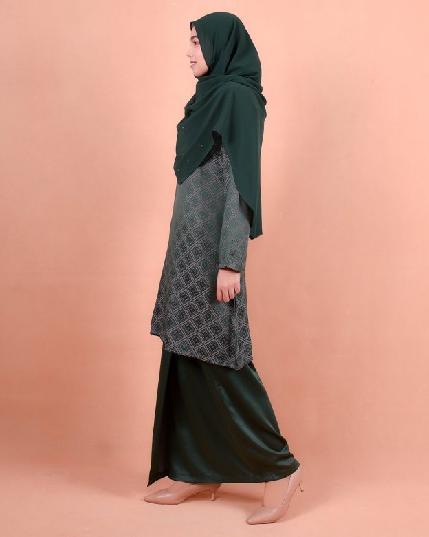 Baju Kurung Riau Songket Azmyn - Emerald Green