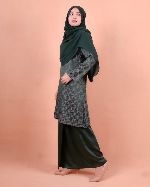 Baju Kurung Riau Songket Azmyn - Emerald Green
