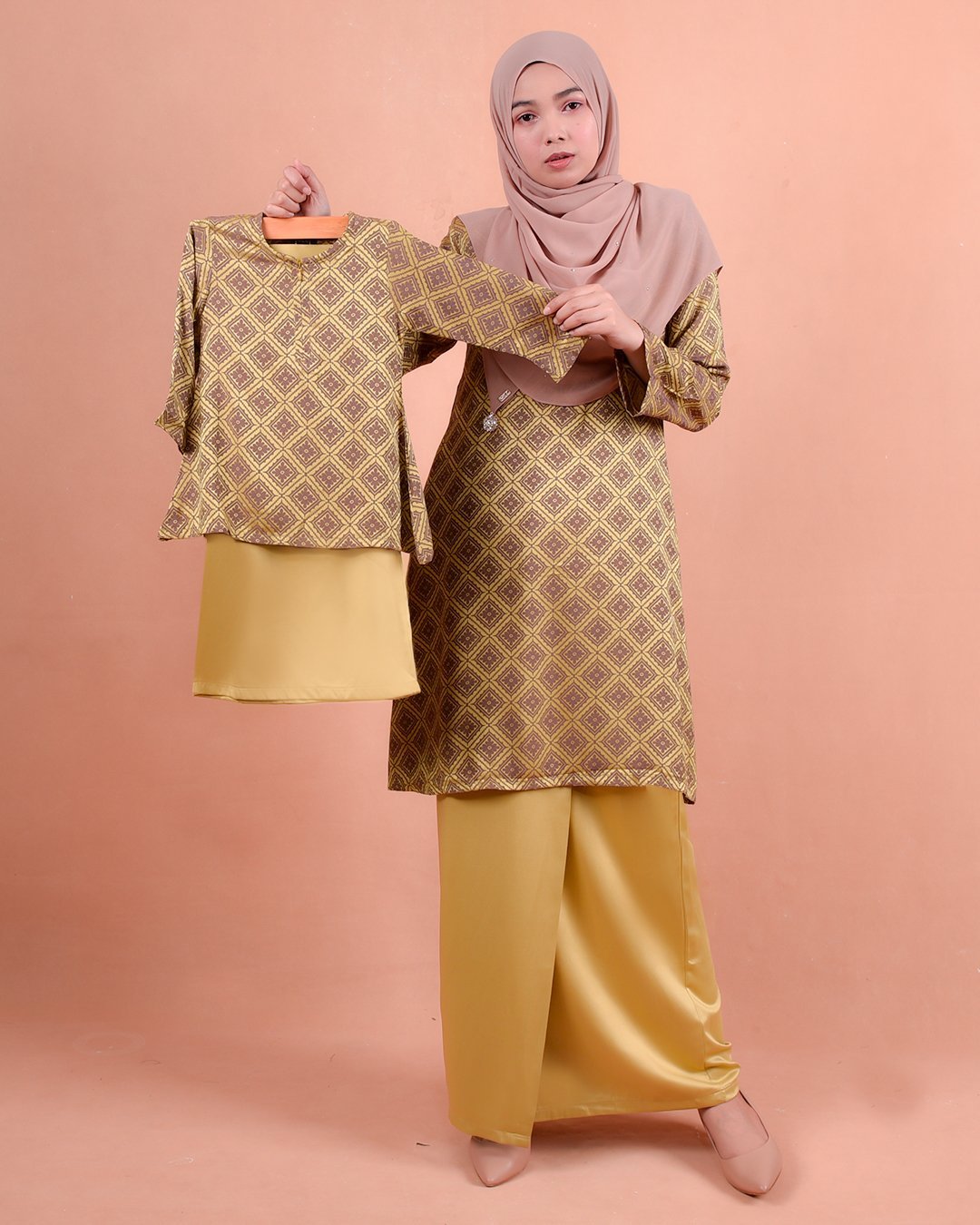 Baju Kurung Riau Songket Azmyn Kids - Banana Yellow