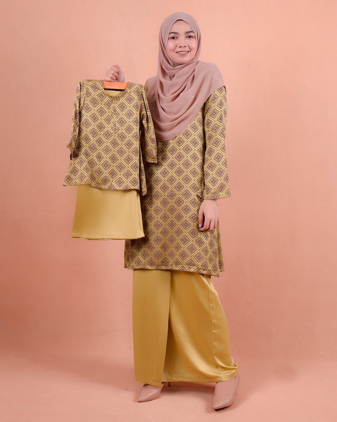 Baju Kurung Riau Songket Azmyn Kids - Banana Yellow
