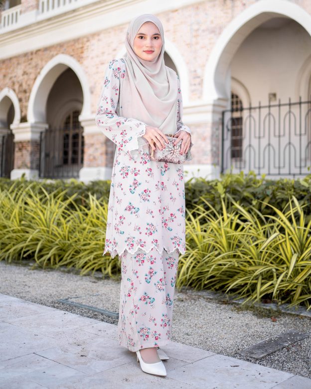 Baju Kurung Sulam Lahina Laluna X MCC - Greyish Nude