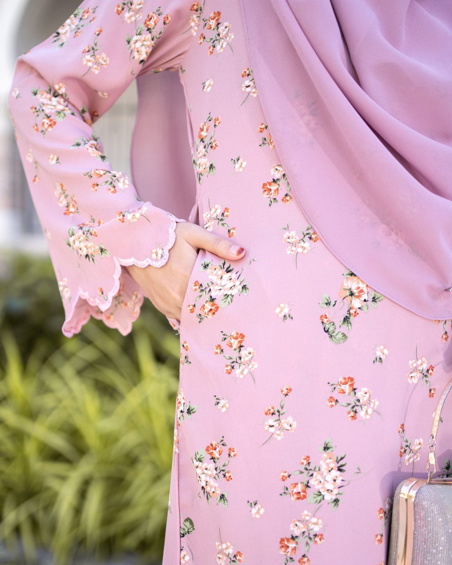 Baju Kurung Sulam Lahina Laluna X MCC - Sandy Pink