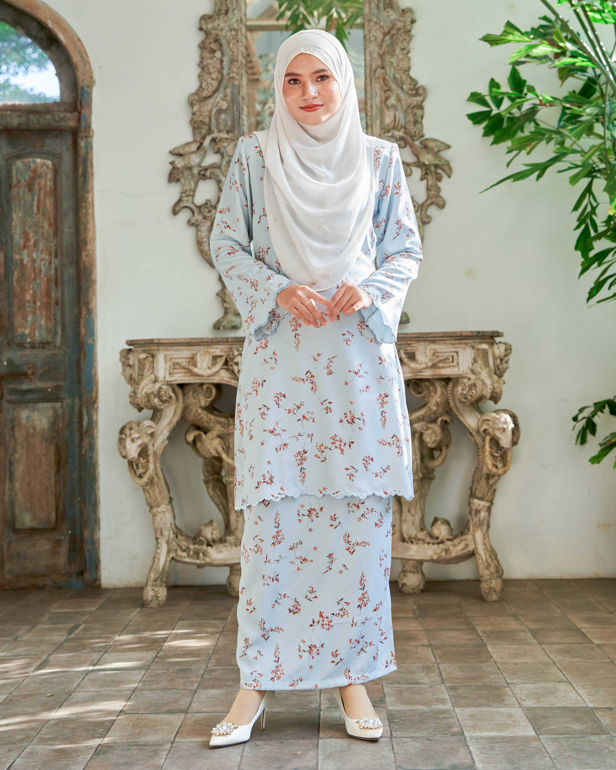 Baju Kurung Sulam Lahita Laluna X MCC - Baby Blue