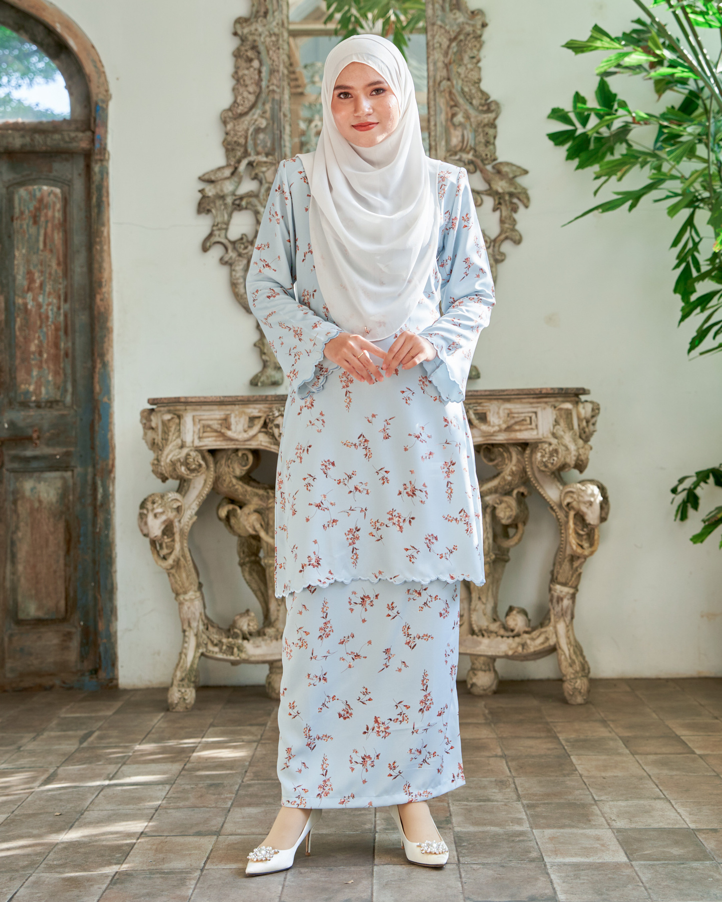 Baju Kurung Sulam Lahita Laluna X MCC - Baby Blue