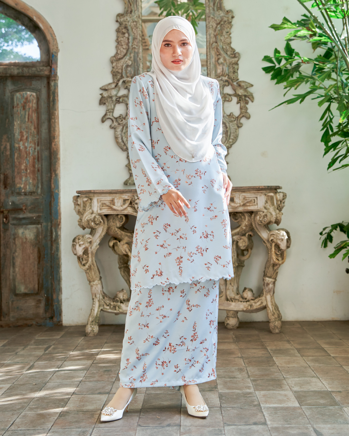 Baju Kurung Sulam Lahita Laluna X MCC - Baby Blue