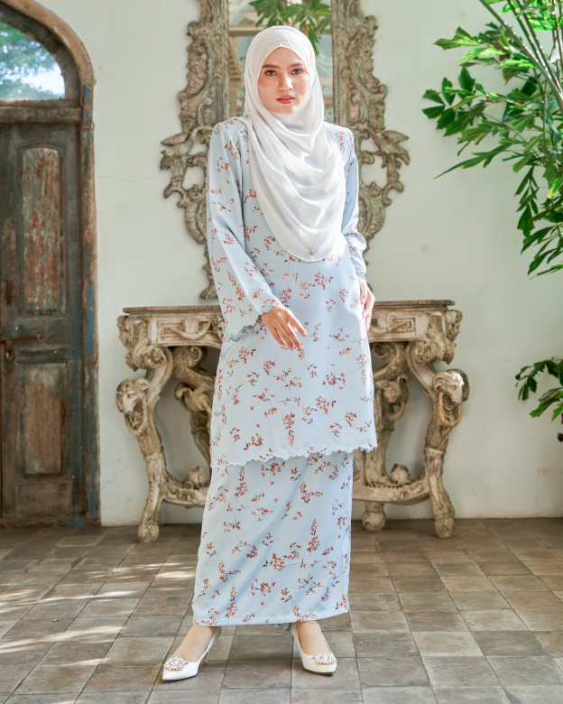 Baju Kurung Sulam Lahita Laluna X MCC - Baby Blue