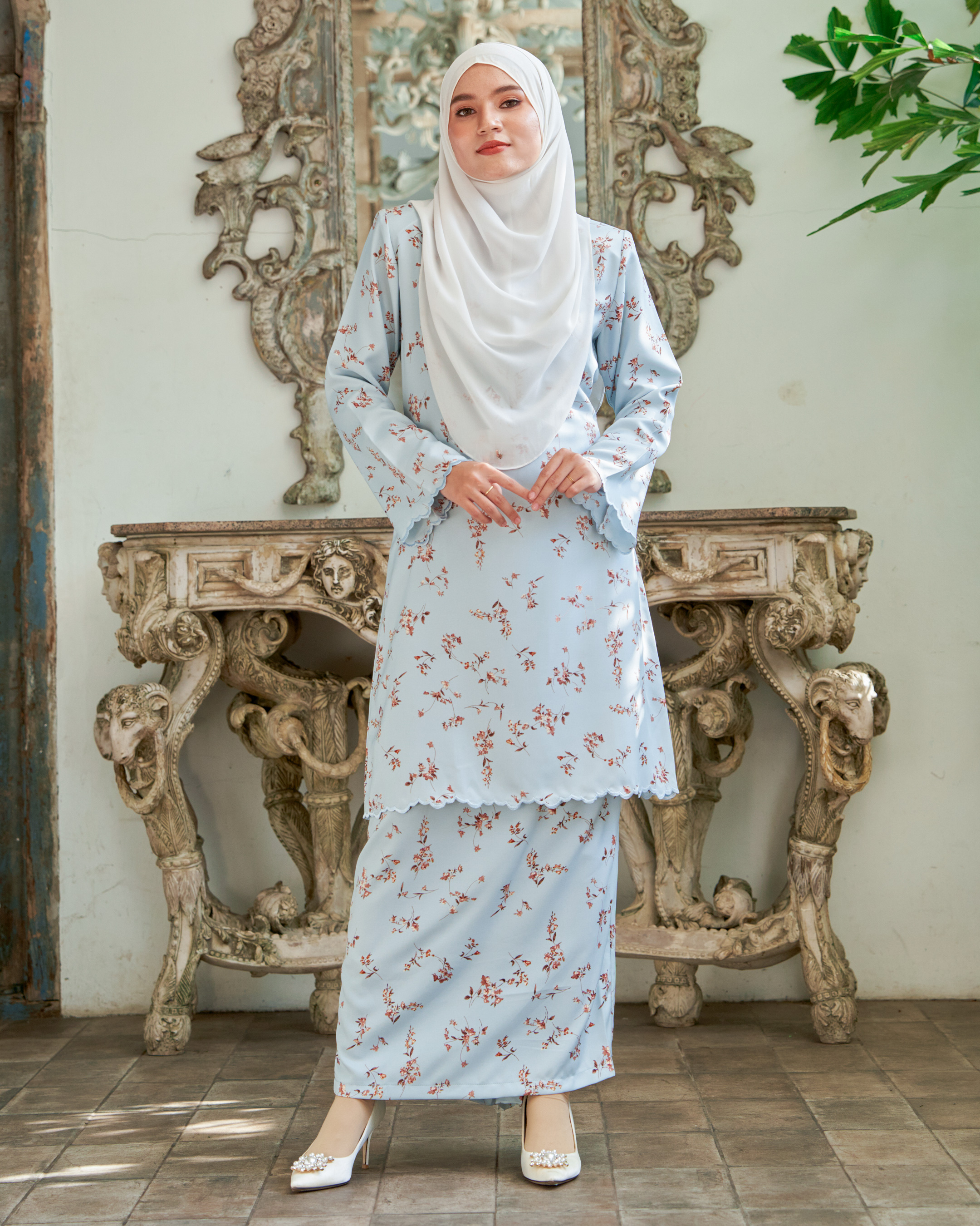 Baju Kurung Sulam Lahita Laluna X MCC - Baby Blue