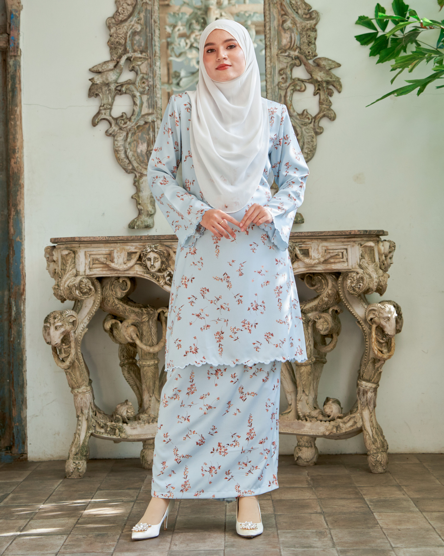 Baju Kurung Sulam Lahita Laluna X MCC - Baby Blue