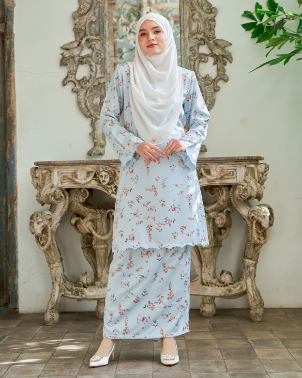 Baju Kurung Sulam Lahita Laluna X MCC - Baby Blue