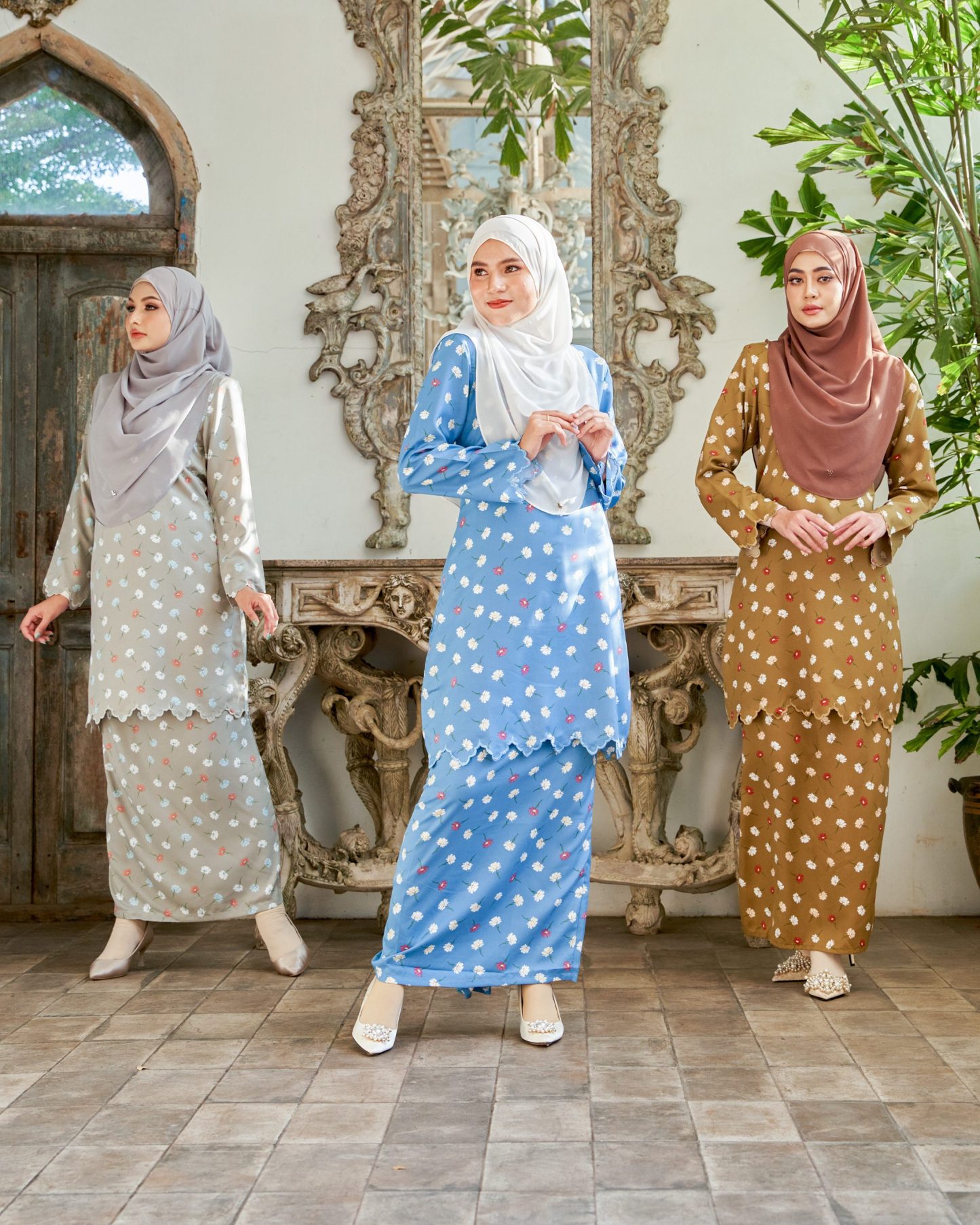 Baju Kurung Sulam Lirnia - Daisy Bronze