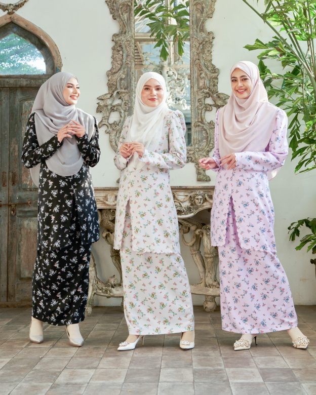 Baju Kurung Sulam Lutfia Laluna X MCC - Matte Black