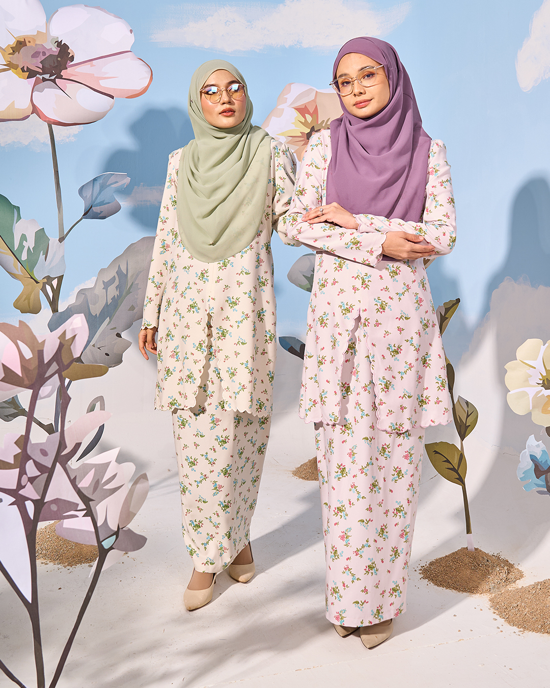 Baju Kurung Sulam Lutfia Laluna X MCC - Periwinkle