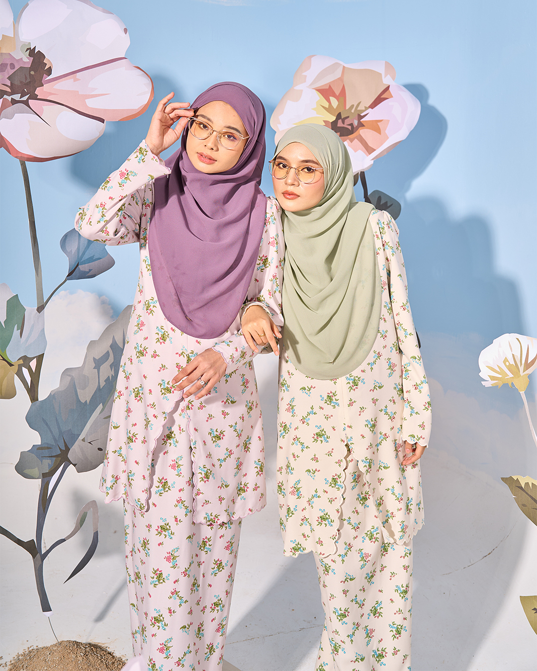 Baju Kurung Sulam Lutfia Laluna X MCC - Periwinkle