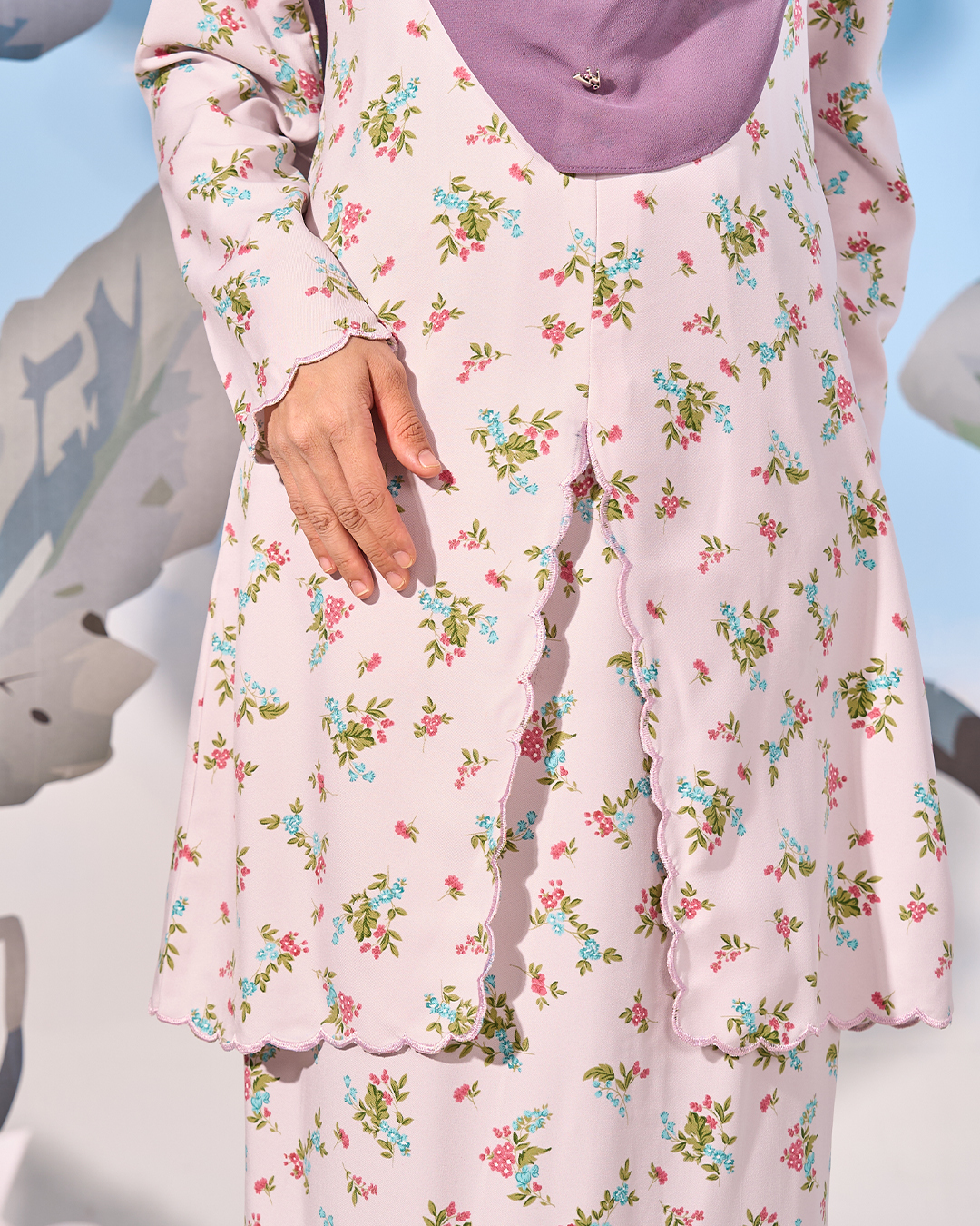 Baju Kurung Sulam Lutfia Laluna X MCC - Periwinkle