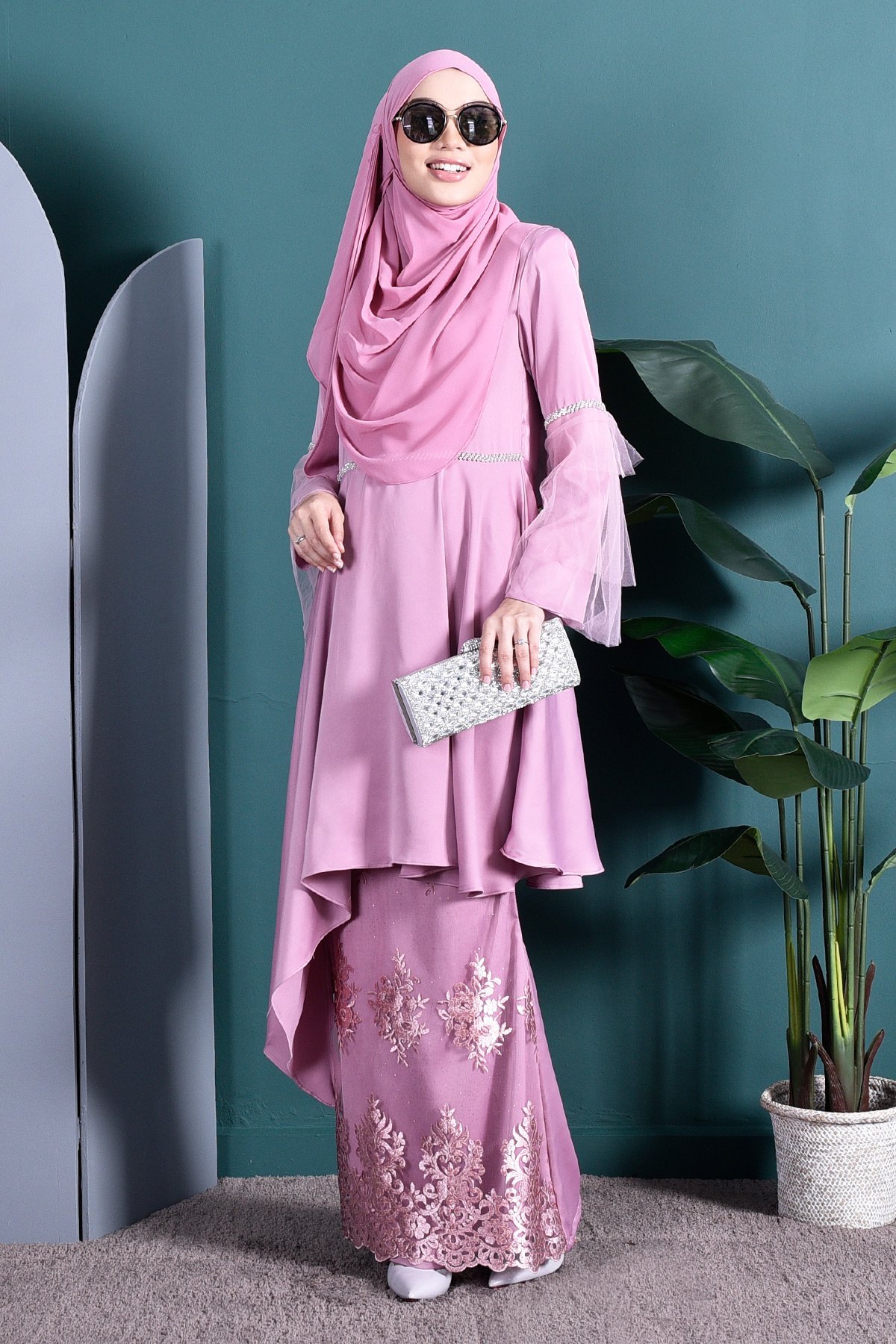 Baju Kurung Tutu Lace Imaan - Blush Pink