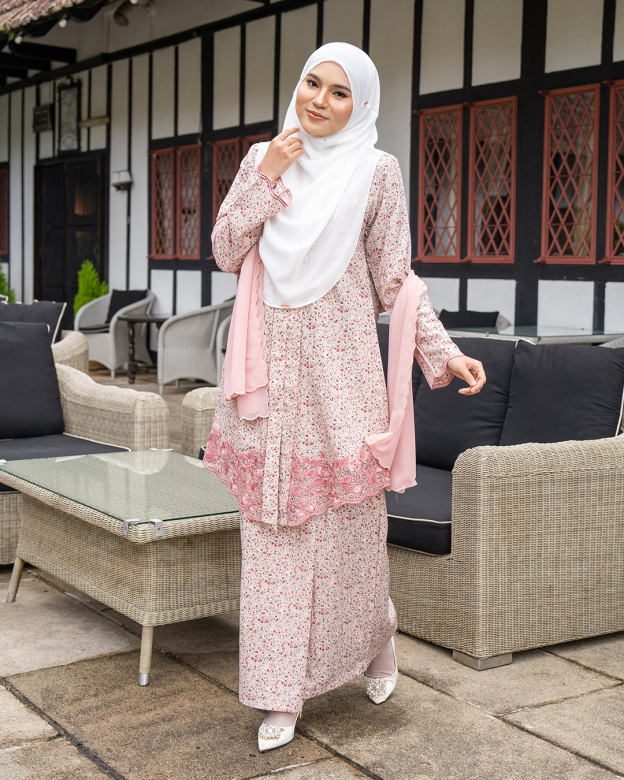 Baju Kebaya Sulam Akayla - Sweet Pink