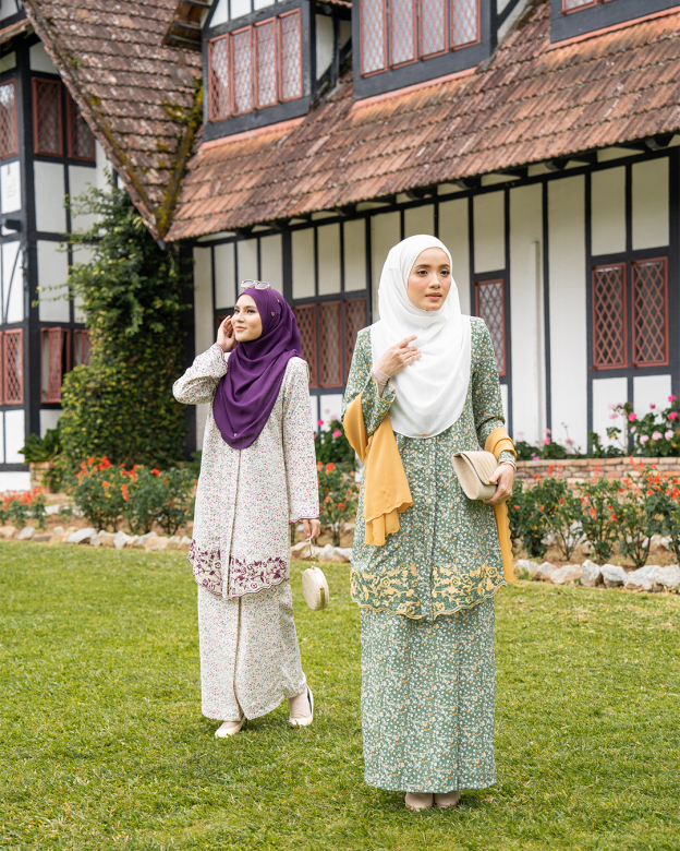 Baju Kebaya Sulam Akayla - Creamy Ivory