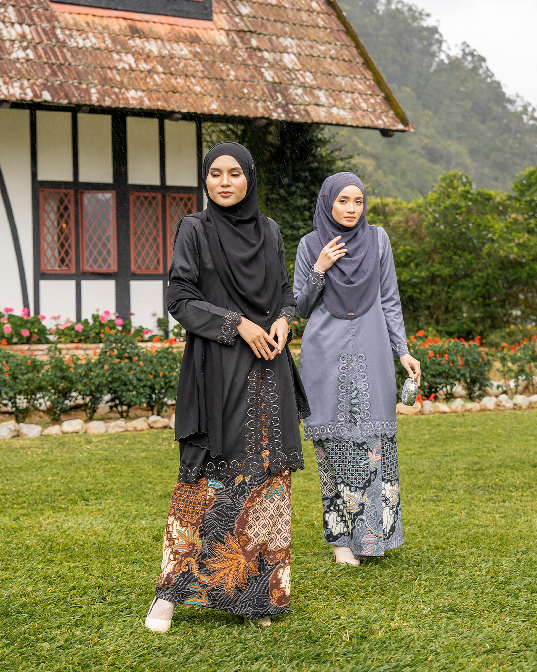 Baju Kebarung Lasercut Almira - Black