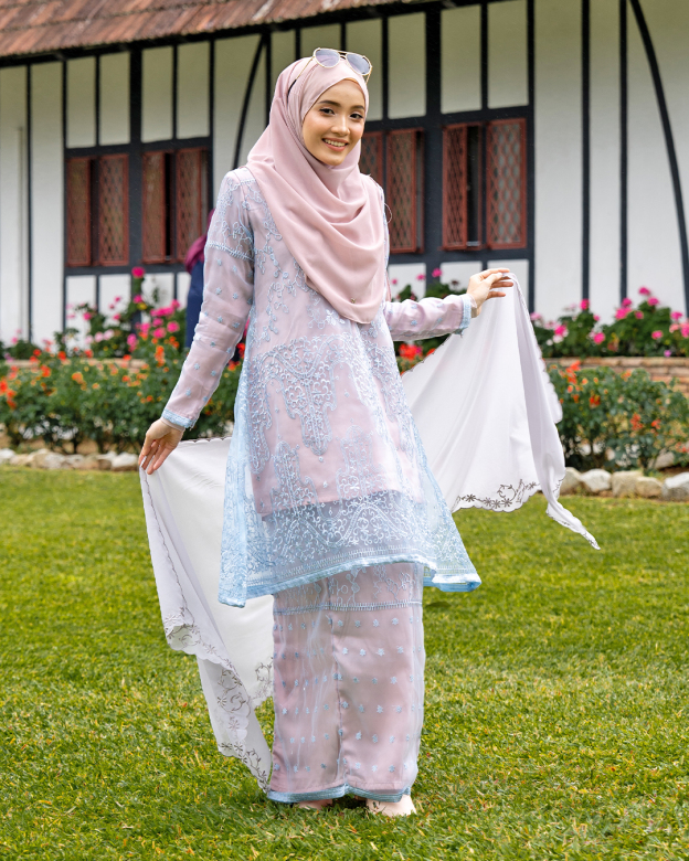 Baju Kurung Riau Lace Aura - Paddle Pinky