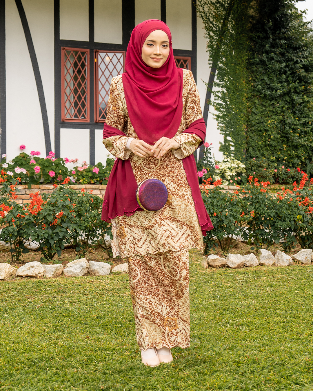 Baju Kurung Batik Ashalee - Hazelnut Brown
