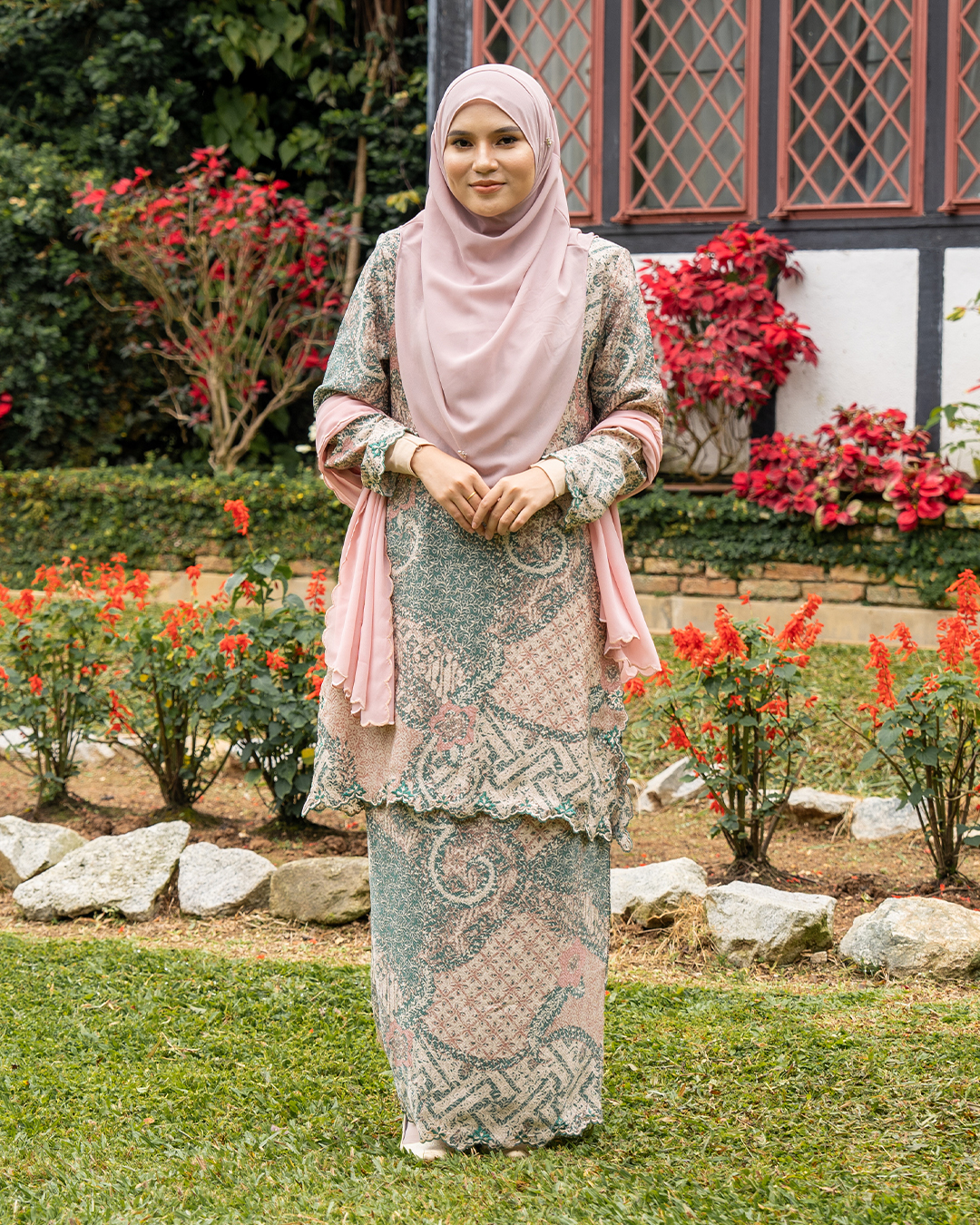 Baju Kurung Batik Ashalee - Khaki Green