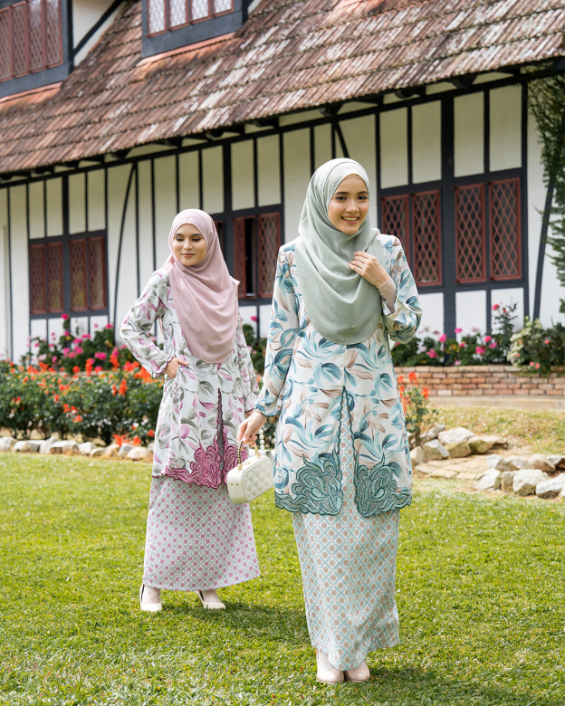 Baju Kurung Sulam Diamante Amia - Jade Green