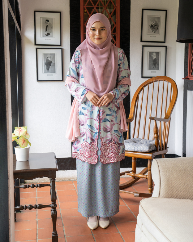 Baju Kurung Sulam Diamante Amia - Tea Minty